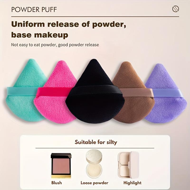 Double-sided Triangle Shaped Plush Makeup Puff, Triangle Powder Puff, 5 Counts/set Soft Makeup Puff, Beauty Puff, Professional Makeup Tool for Women & Girls Daily Use