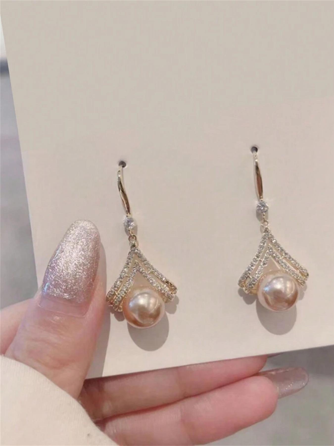 Fashion Rhinestone Decorated  Earrings, Elegant Jewelry for Women, Trendy All-match & Exquisite Jewelry for Birthday Gift, High Quality Earrings