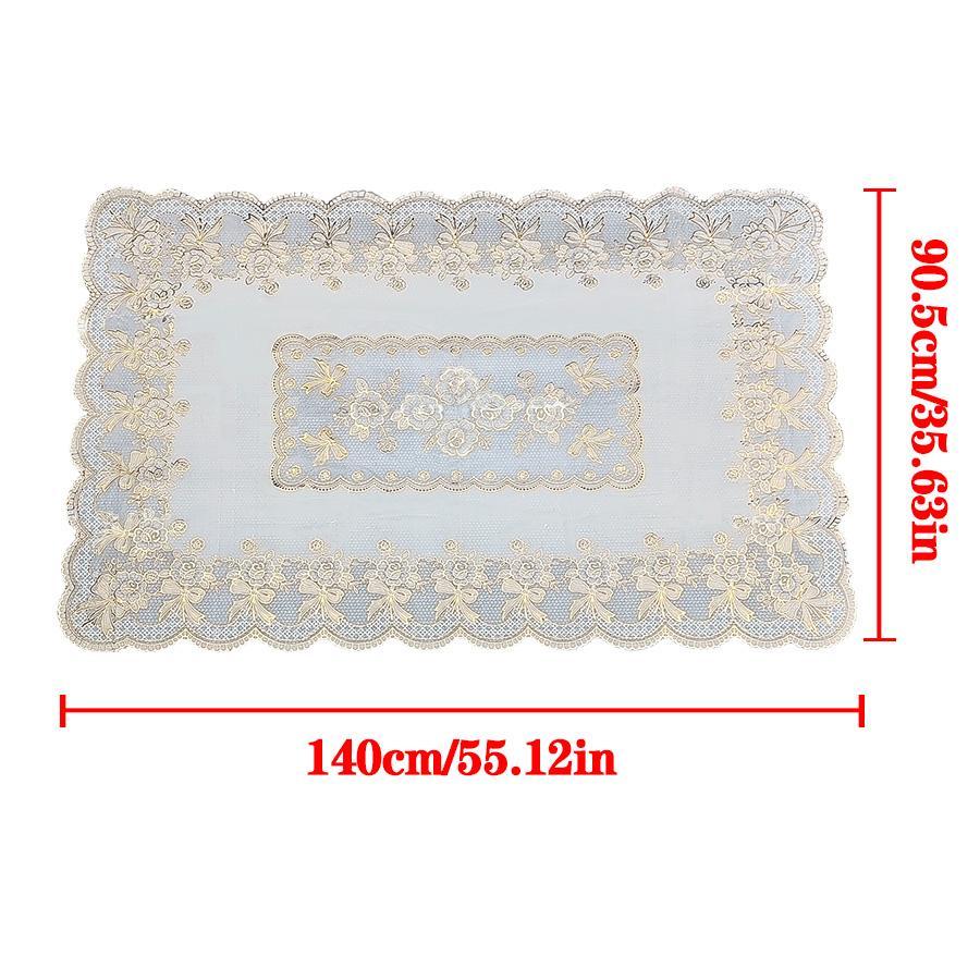 Floral Pattern Tablecloth, 1 Count Rectangular Table Mat, Waterproof & Oil-proof Tablecloth, Decorative Tablecloth for Home Kitchen Dining Room, Portable Tablecloth, Picnic Table Cover