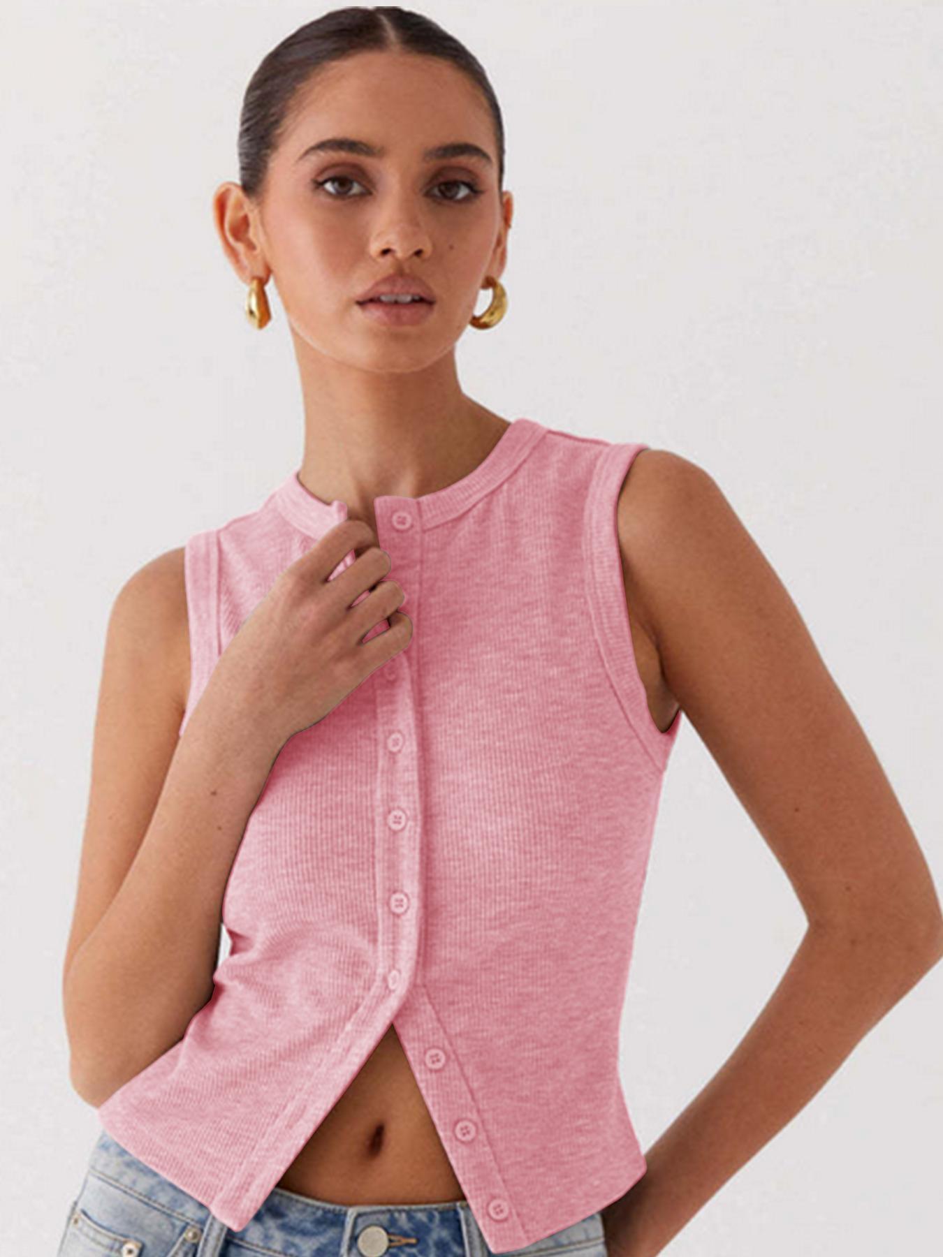 Women's Solid Color Detachable Chest Pad Sports Singlet, Breathable Comfortable Sleeveless Sports Top, Ladies Sportswear for Indoor Outdoor Wear, Athletic Style Activewear