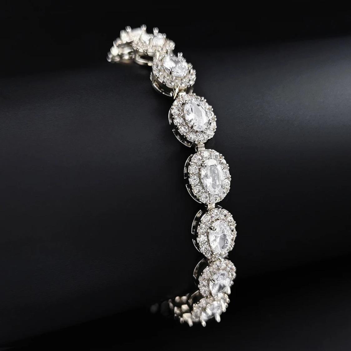 Luxury Colorful Moissanite Bracelet Bangle Elegant Fashion Jewelry Moissanite Wedding Engagement Anniversary Birthday Party Gift For Women Girlfriend Wife Lady