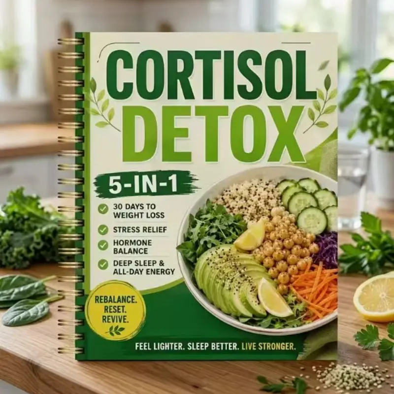 Five-In-One Cortisol Relief Diet Planner Manual, 30-Day Balanced Meal Plan, Stress-Reducing Light Food Recipes Notebook