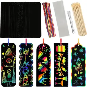 Scratch Art, 40 Sets 5 Styles Scratch Art for Kids, Rainbow Scratch Paper Art Sets, Magic Black Scratch Off Paper Eid Bookmarks Gifts for Kids, DIY Art Craft Party Favors Easter Craftsfidget toys