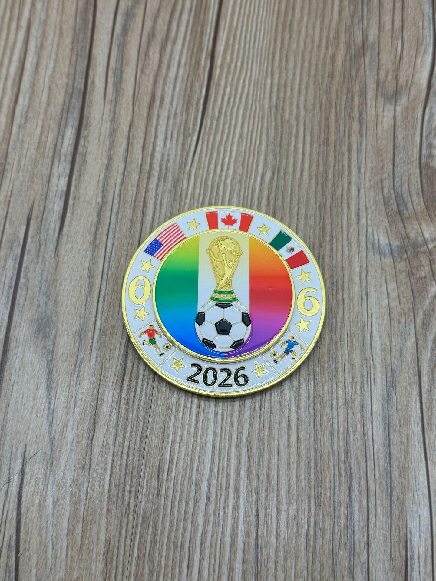 2026 Cross-border Magnetic Refrigerator Magnets (Metal Material) - Rotatable FIFA World Cup North America