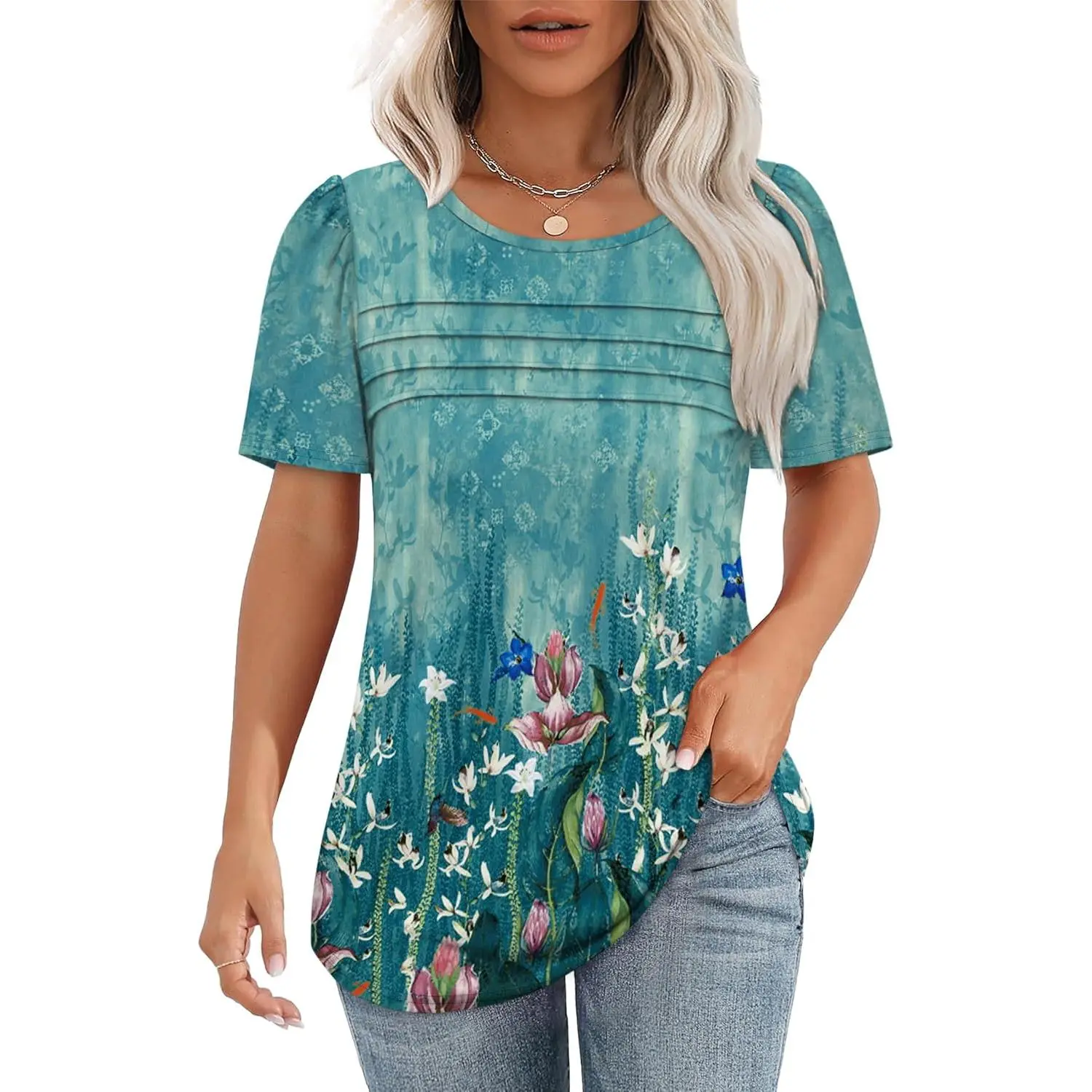 3-floral Teal