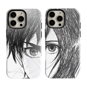Attack on Titan Anime Eren Mikasa Couple Phone Cases For iPhone 17 16 15 14 13 12 11 Promax Pro Air Plus Shockproof Cover Protection Gifts For Christmas Halloween Birthday