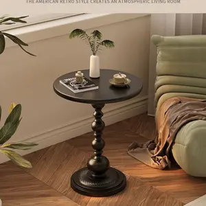 Light luxury sofa side table, living room home use small coffee table, vintage corner table, iron art bedside storage table, balcony small round table