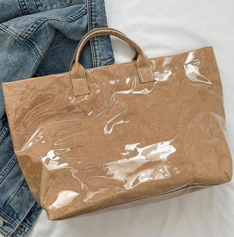 Vintage Letter Print Tote Bag - Waterproof & Sturdy Large Capacity Tote for Commute, Work & Shopping