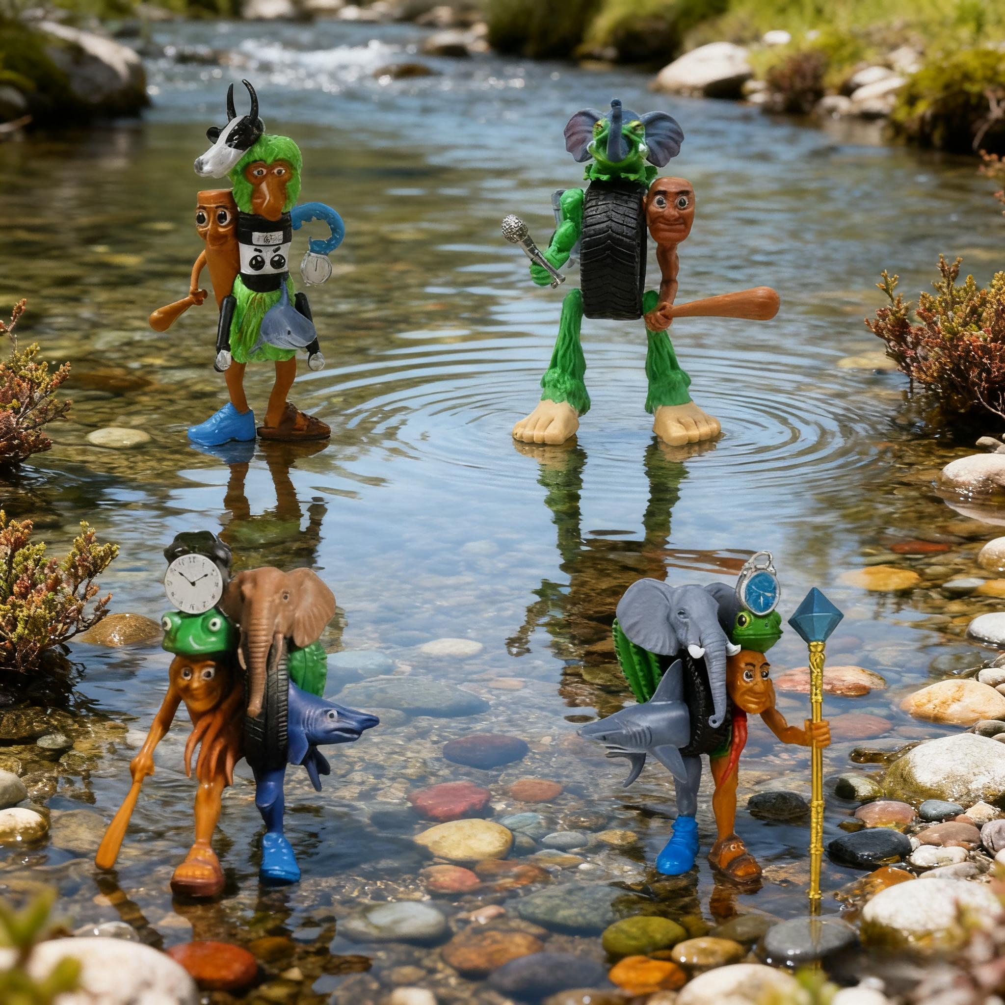 Italian Brainrot Action Figure Set, Tung Tung Sahur Tralalero Model, Fun Desktop Decorations Ornaments Toys for Kids and Fan