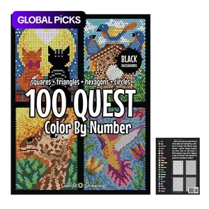 100 Questt Color-by-Number Book, 1 Count Large-Print Color-by-Number Coloring Book, Party Gift for Adults #TOP PICKS