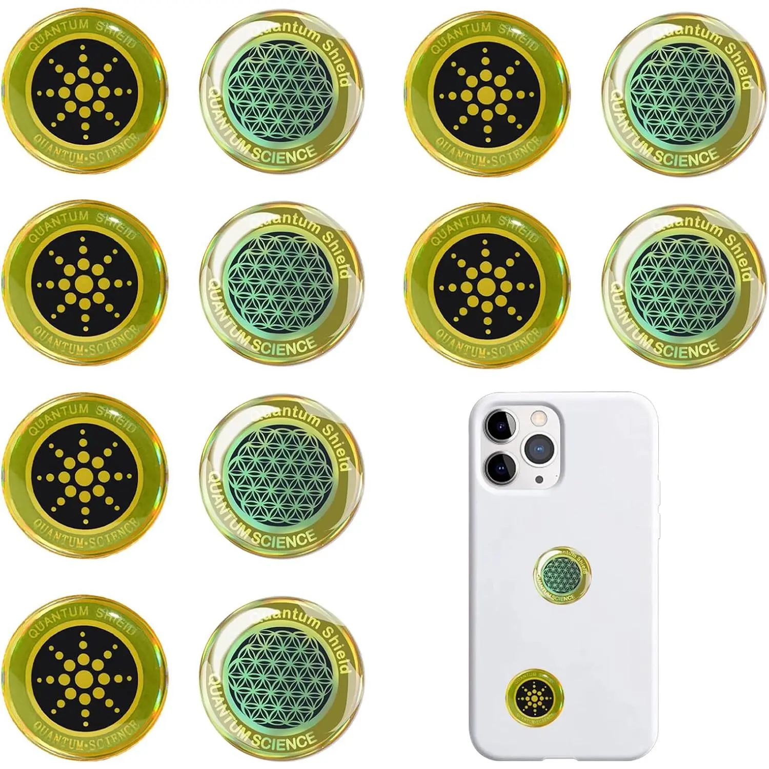 12 count Emf Blocker for Cell Phone, Blocker,Emf Stickers for Cell Phone,A Practical  for Tech Lovers for  Phones/Laptops  Devices Blockers Flower of Life-