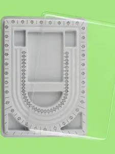 Jewelry Bracelet Necklace Making DIY Design Board, DIY Jewelry Tools, Bead Stringing Design Tray, Size Gauge with Lid