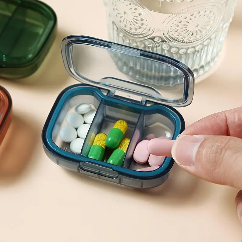 1Pcs Mini Pill Storage Box - Ultra-Compact, 3-Grid, Dustproof Weekly Medicine Organizer, Vitamin Organizer, Supplement Organizer and Secure Tablet Container for Easy Daily Doses - Portable and Lightweight Design for Travel or Home Use