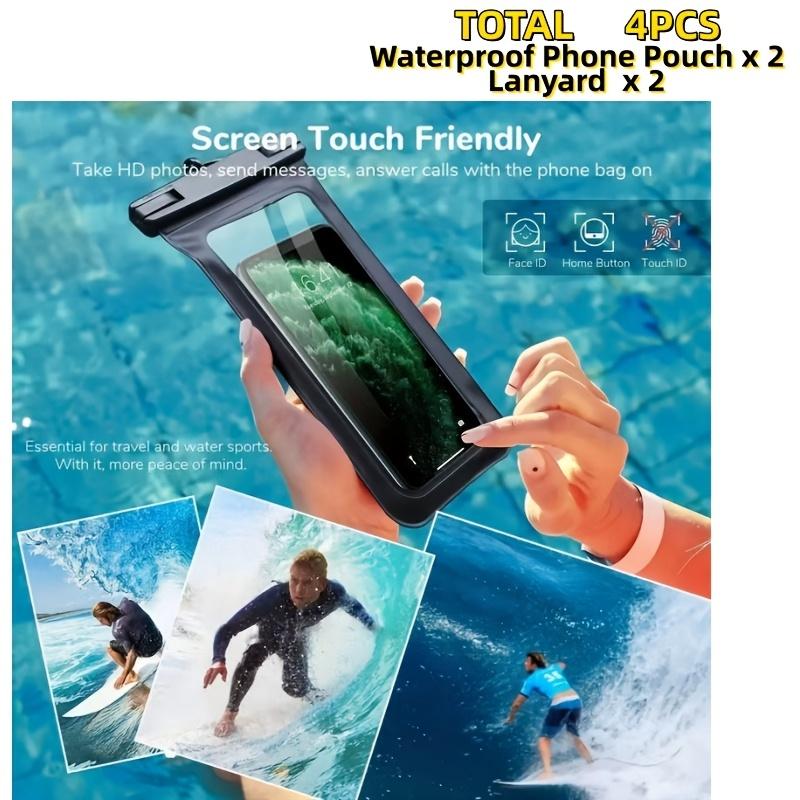 4-Piece Set [2 Waterproof Phone Pouches with 2 Lanyards] – Universal Waterproof Phone Pouch – Waterproof Phone Case Compatible with iPhone 17, 16, 15, 14, 13, 12, 11 Pro Max, XS, Plus, and Galaxy Phones Up to 7.0 Inches – Waterproof Phone Dry Bag