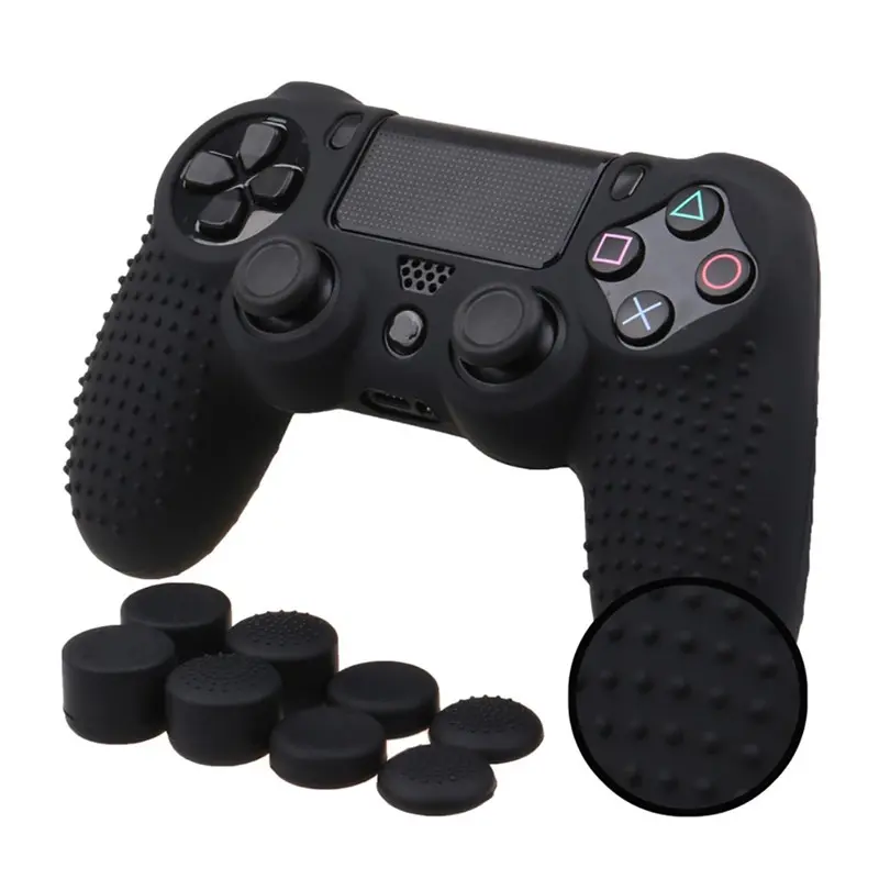 Silicone Skin for Ps4 Controller, Anti-Slip Shell Cover Case Dark Glow with 8 Joystick Grips for Playsation 4/ Slim/Pro Dualshock 4 Controller Wireless Gamepad.gaming stuff