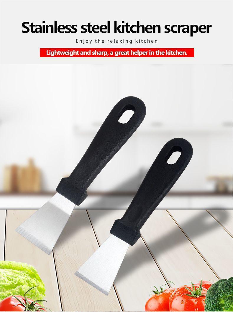 Kitchen scraper, range hood cleaner, pot bottom descaling tool, thickened stainless steel spatula.
