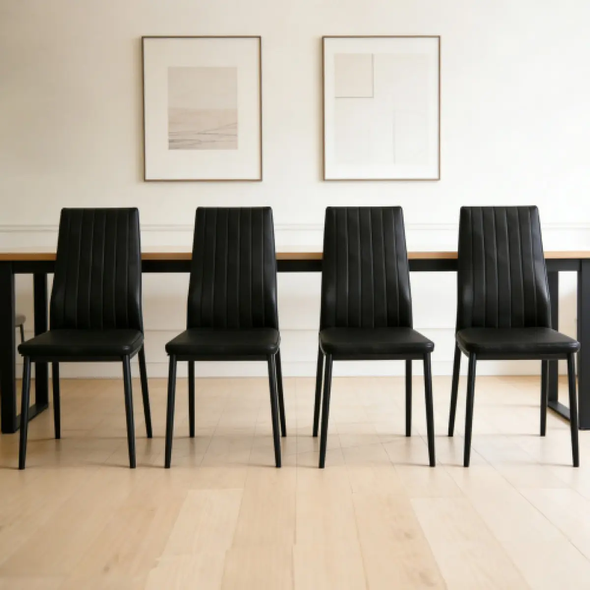 PU Dining CHAIR 4PCS black,set of 4,Contemporary Transparent Dining Chair, Clear Shell Accent Chair with Metal Legs, Easy Assembly Desk Chair for Home, Studio & Cafe