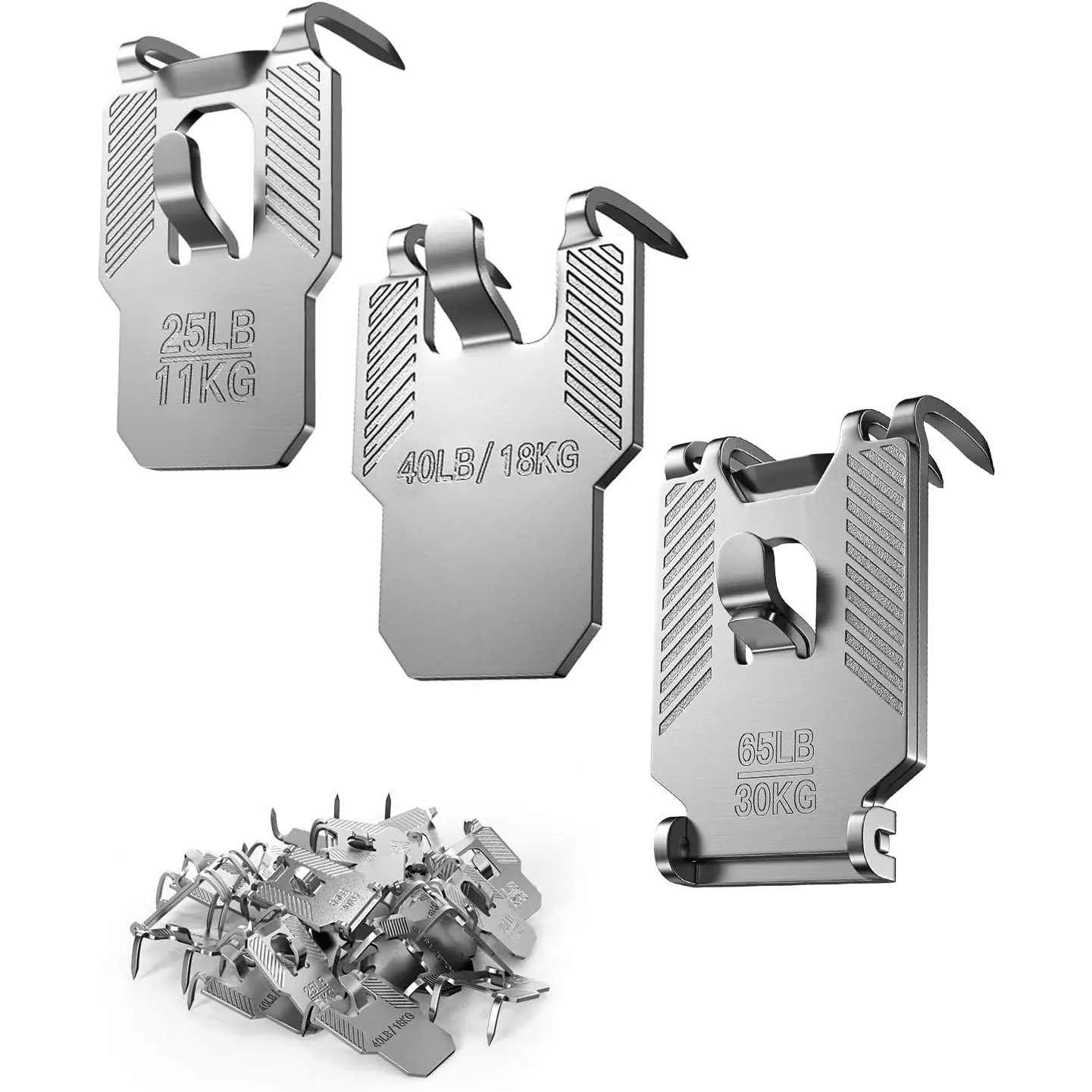 25 count Picture  Kit Hooks 25 40 65 LB Drywall Hangers Claw | No  Heavy Duty Tool  Free Wall Hanger Sawtooth Wire Hardware for Room Office Mirror Photo Poster Frame Decor