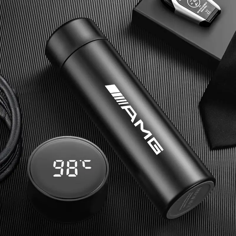 500ML Coffee thermos leak proof car vacuum bottle travel portable thermos cup For Mercedes Benz AMG W223 W222 W214 W213 W247 W177 W206 W205 W167 W166 W465 W464 C167 C292 H247 X247 X254 C254 X167 X166 A236 C236 R232 W242 W176 W221 W212