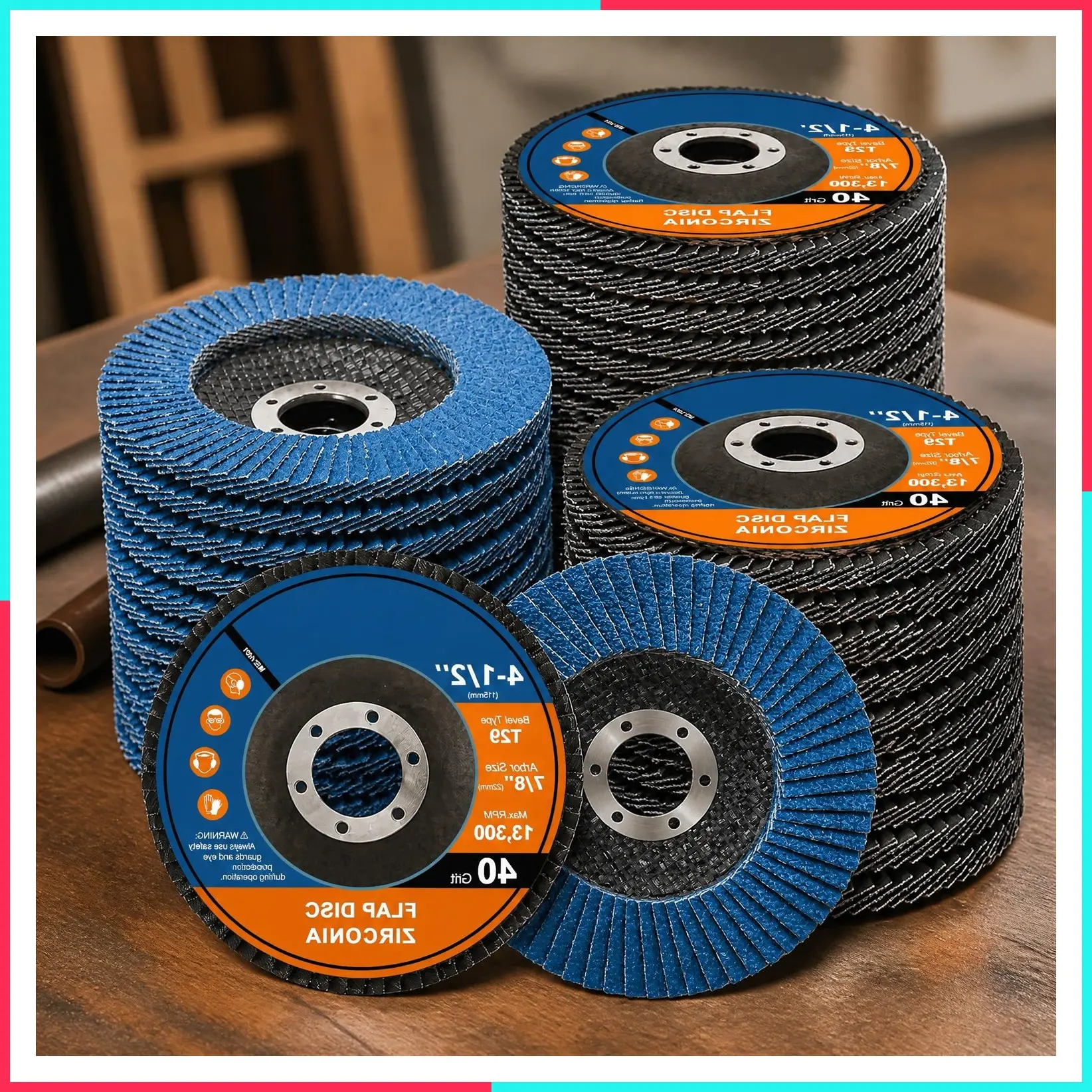 Flap Discs 4 1/2" for Angle Grinder - 4 1/2" Flap Disc