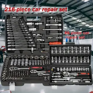 Stainless Steel Tool Set, Precision Ratchet Wrenches, Screwdriver Heads, Socket Sets, Multi-Functional Repair Kit for Car, Bike, Home Maintenance