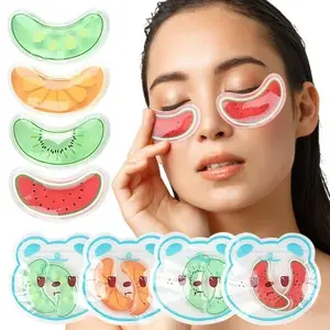 2 Pack Reusable Gel Ice Eye Pads, Dual Use Hot & Cold Compress Small Gel Packs for Eyes Face & Full Body, Contoured Soft Gel Pads for Daily Home Skincare & Pain Relief