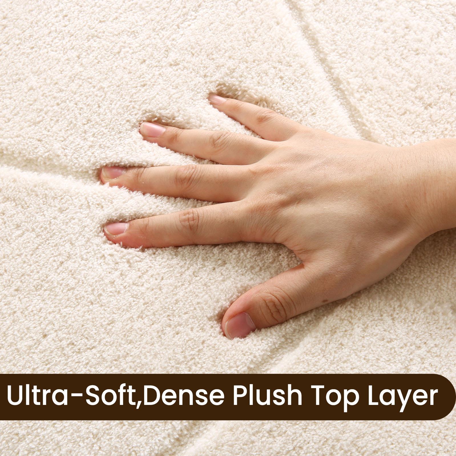 Large Size Jacquard Plush Rug, Big Fluffy 3D patterned Area Rug, Non-slip Soft Shaggy Carpet Mats for Livingroom Bedroom Nursery Home Decor