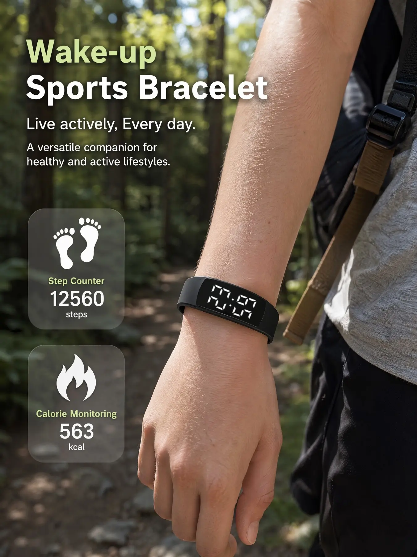 Multifunctional LED Display Waterproof Watch, Digital Fitness Tracker, with Vibration Alarm, Pedometer, Stopwatch, Calorie and Distance Tracking, Lightweight Design for Comfortable Wear, Luminous Display, The Birthday Gift for School and Sports