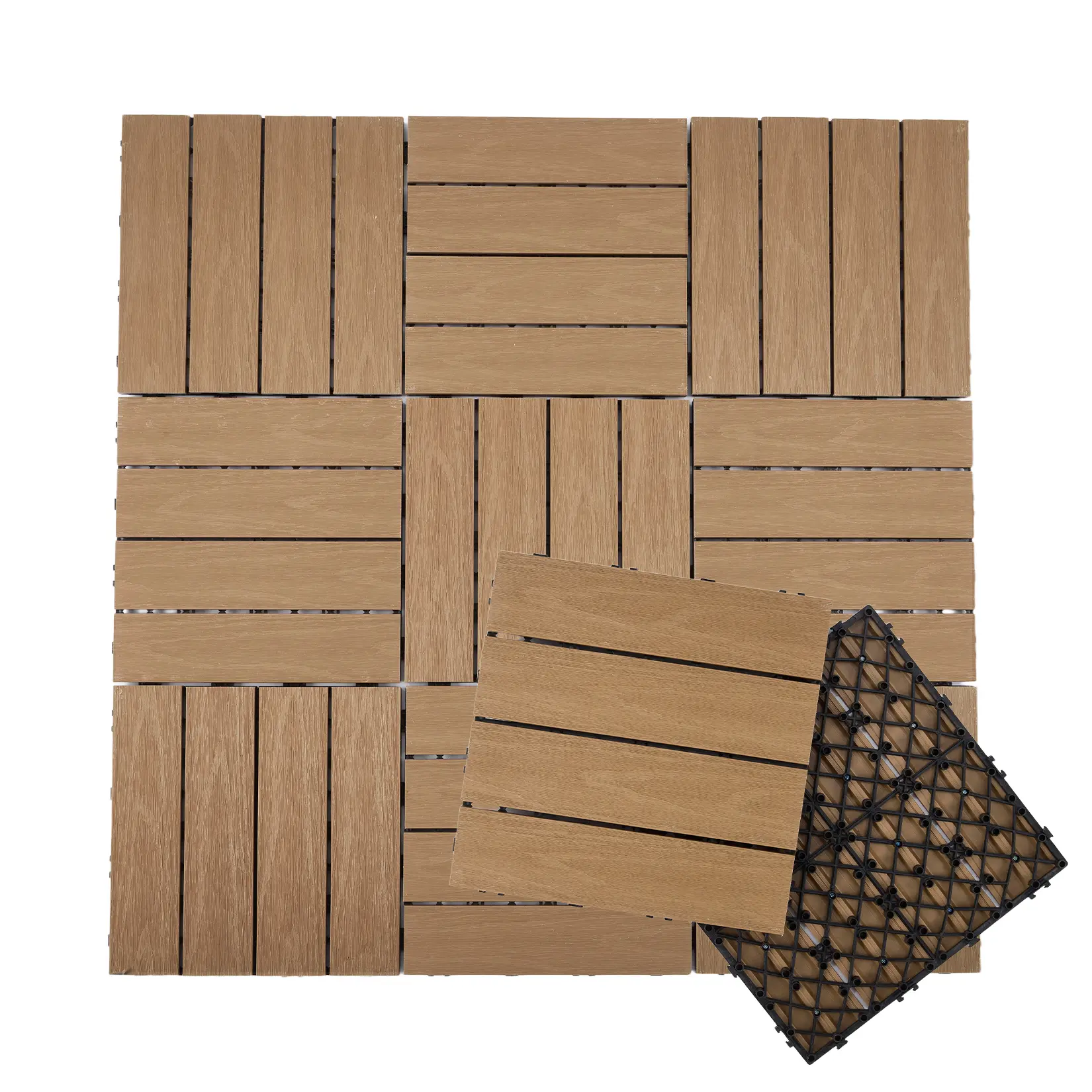 Interlocking Deck Tiles – DIY Patio Makeover, Waterproof Outdoor Flooring for Balcony & Garden, Anti-Slip Weather-Resistant Snap-Tile, No Tools Needed