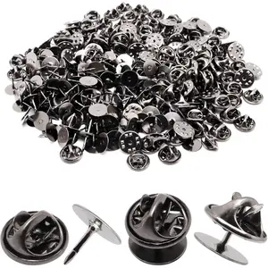 130 Sets 10mm Black Butterfly Clutch Pin Backs, Locking Enamel Pin Back Holders Blank Scatter Tie Tacks Clasp for Brooch Lapel Hat Uniform Badges Jewelry Accessories