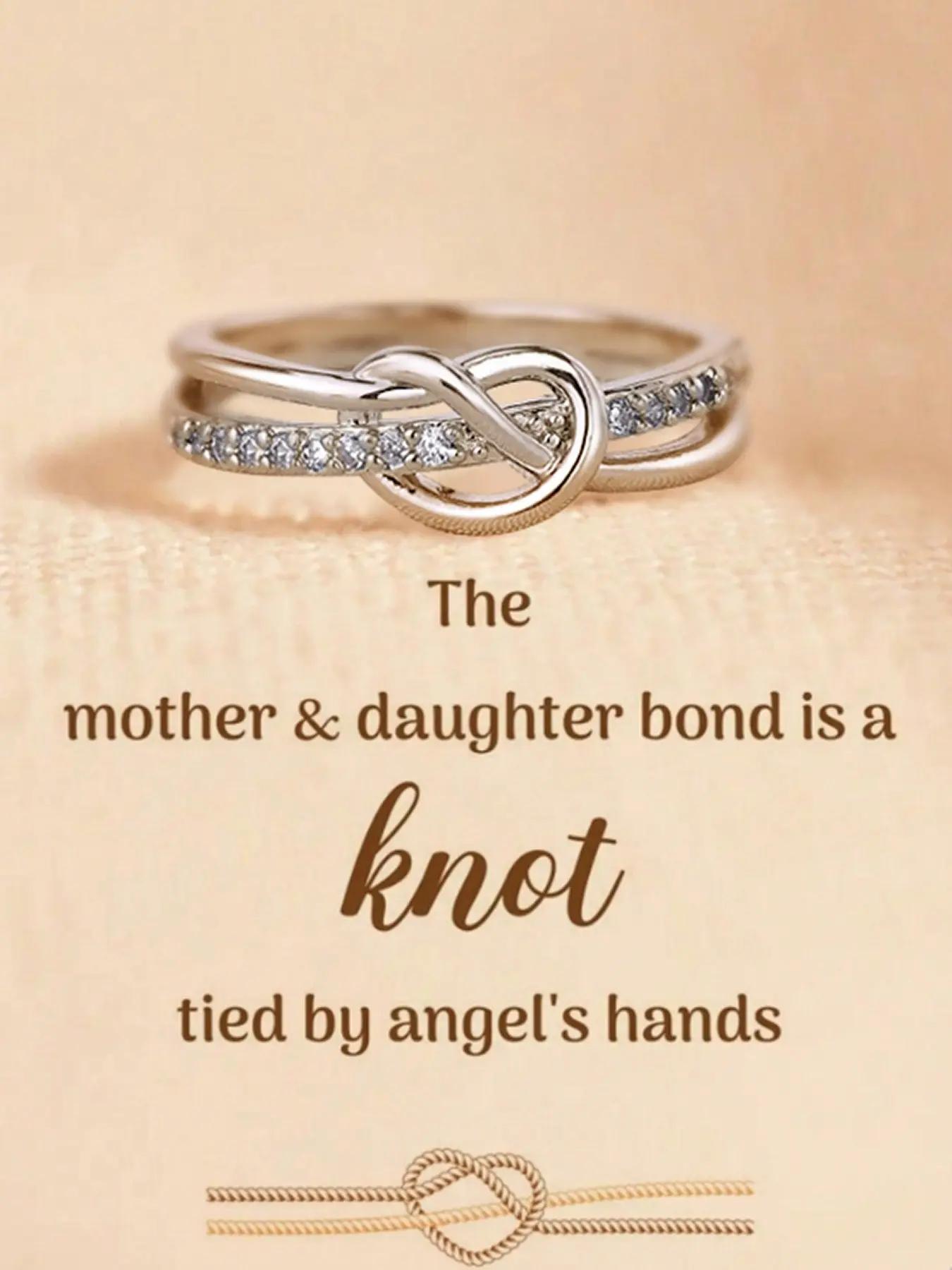 1 PC Women's Infinity Knot Ring, Minimalist Twist Design with Sparkling ring for women, Elegant Lightweight Fashion Jewelry Gift for Girlfriend, Anniversary & Everyday Wear