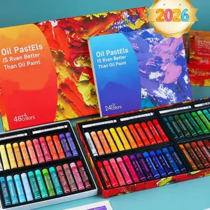 24/36/48 Color Heavy Oil Pastels, High Quality Smooth Soft, Strong Adhesion, Professional Art Use, Ideal for Artists and Students, Art Supplies, Art Drawing Supplies, Art School Supplies
