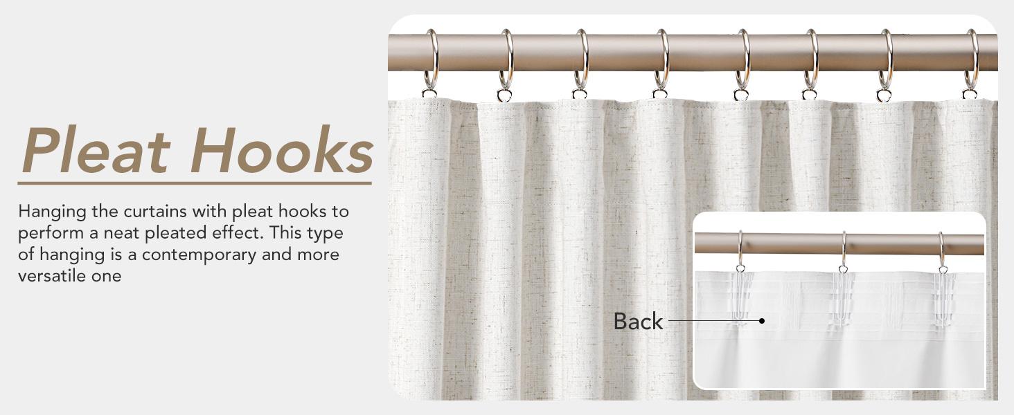 Natural Linen 100% Blackout Curtains for Bedroom 84 Inch Length 2 Panels Set Back Tab Cream Neutral Farmhouse Living Room Darkening Curtain Track System Thermal Insulated Black Out Drapes 52x84