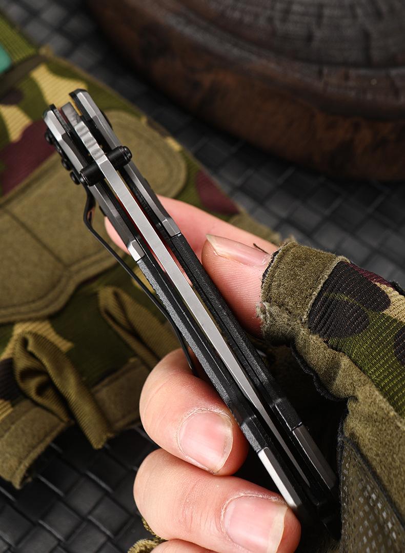 Damascus Tactical Survival Knife G10 Handle Camping Folding Knife Stainless Steel Outdoor Pocket Knife