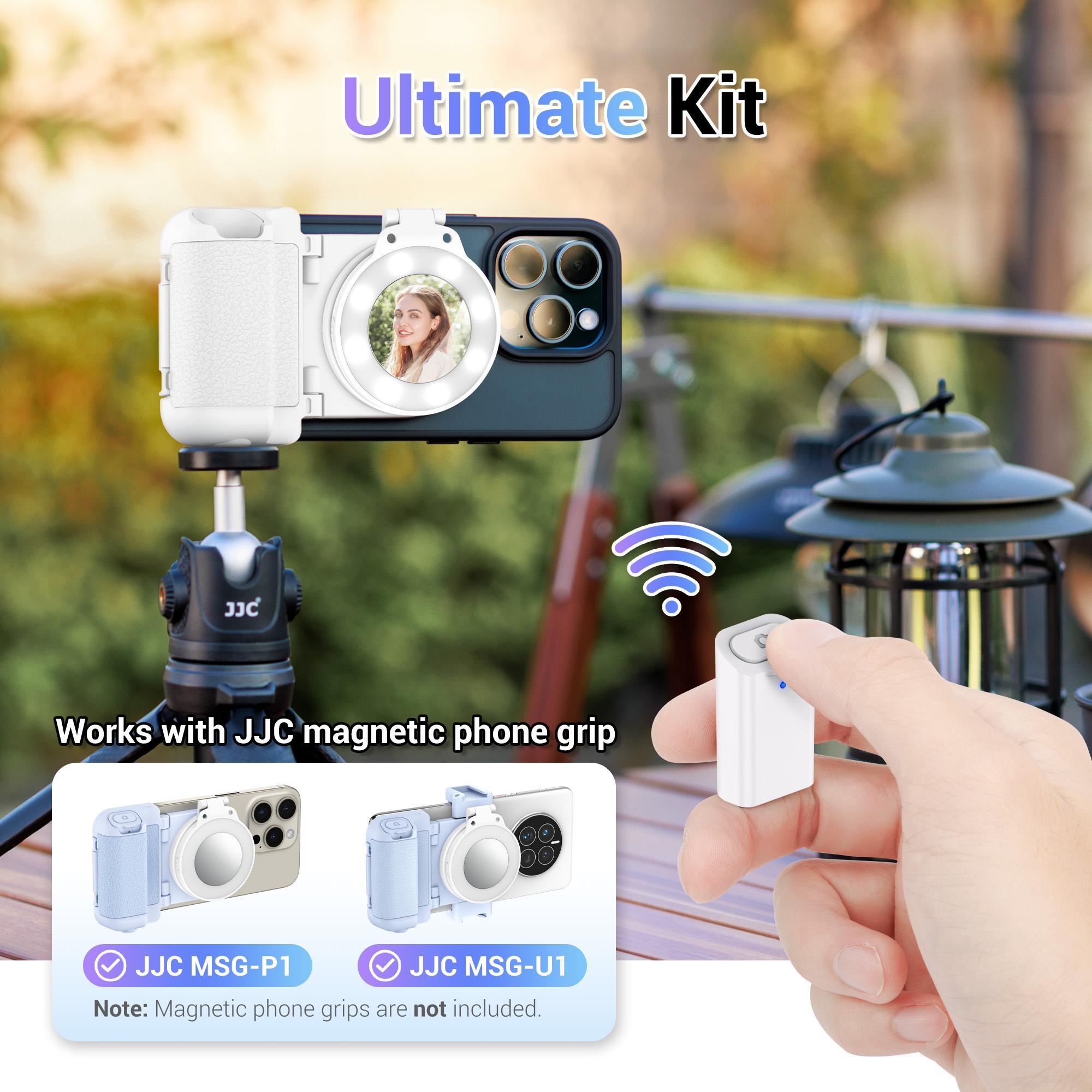 Rechargeable Magnetic LED Selfie Light for Makeup, Vlogging, Live Streaming & Selfies, Mini Ring Light Compatible with iPhone 15, iPhone 14, iPhone 13, iPhone 12, Photography Equipment, Selfie Accessories