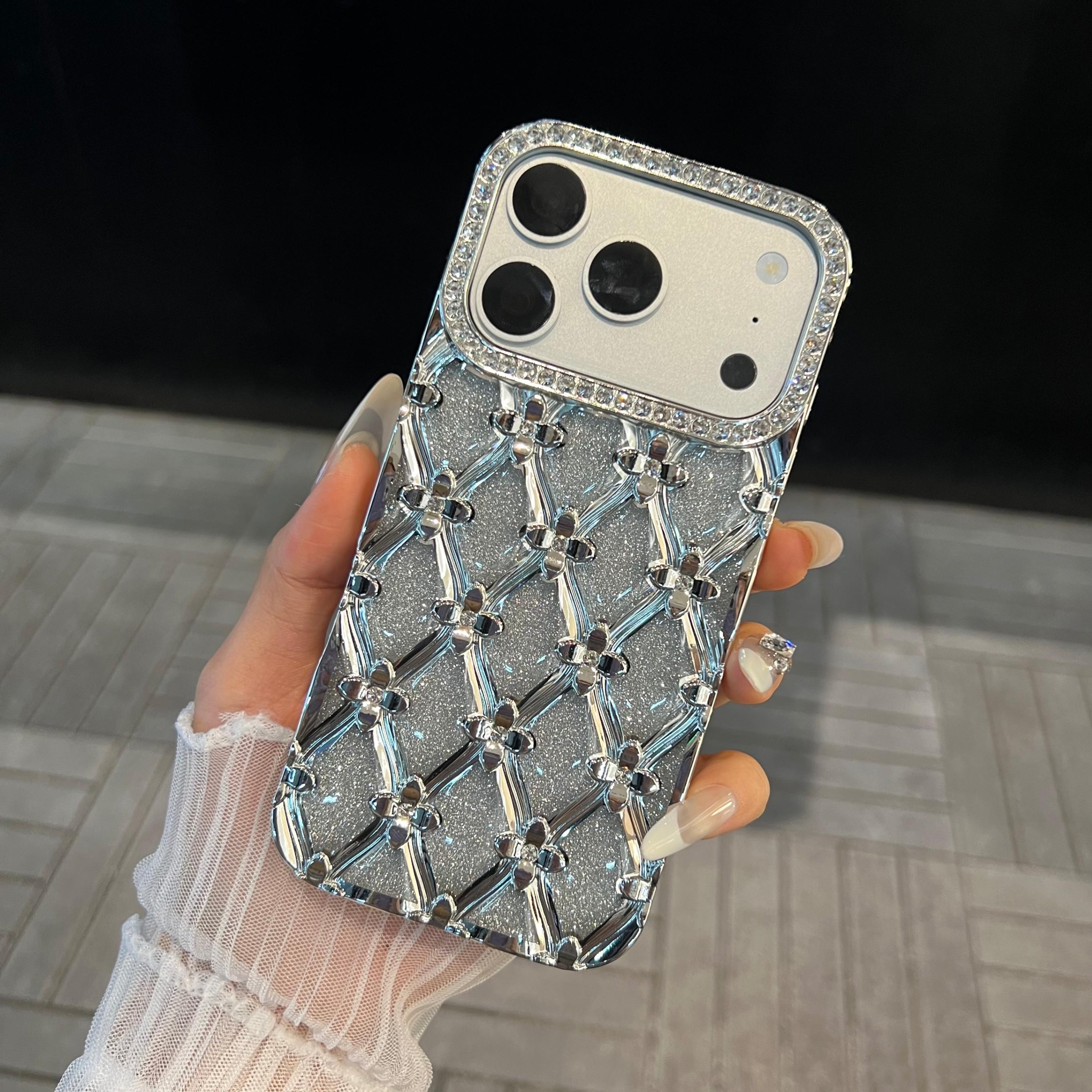 Pink Rhinestone Starry Sky Soft Case for iPhone 17 Pro Max 16 Pro Max 15 14 13, Luxury Bling Protective Cover