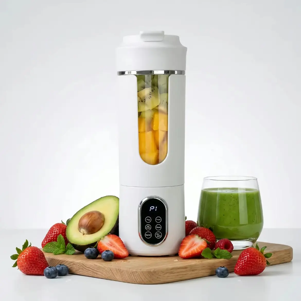 Wireless Handheld Blender, Rechargeable Mixer, Compact Fast Efficient Kitchen Solution, 530ML LED Display, Smoothie Juice Maker, Portable Smoothie Blender