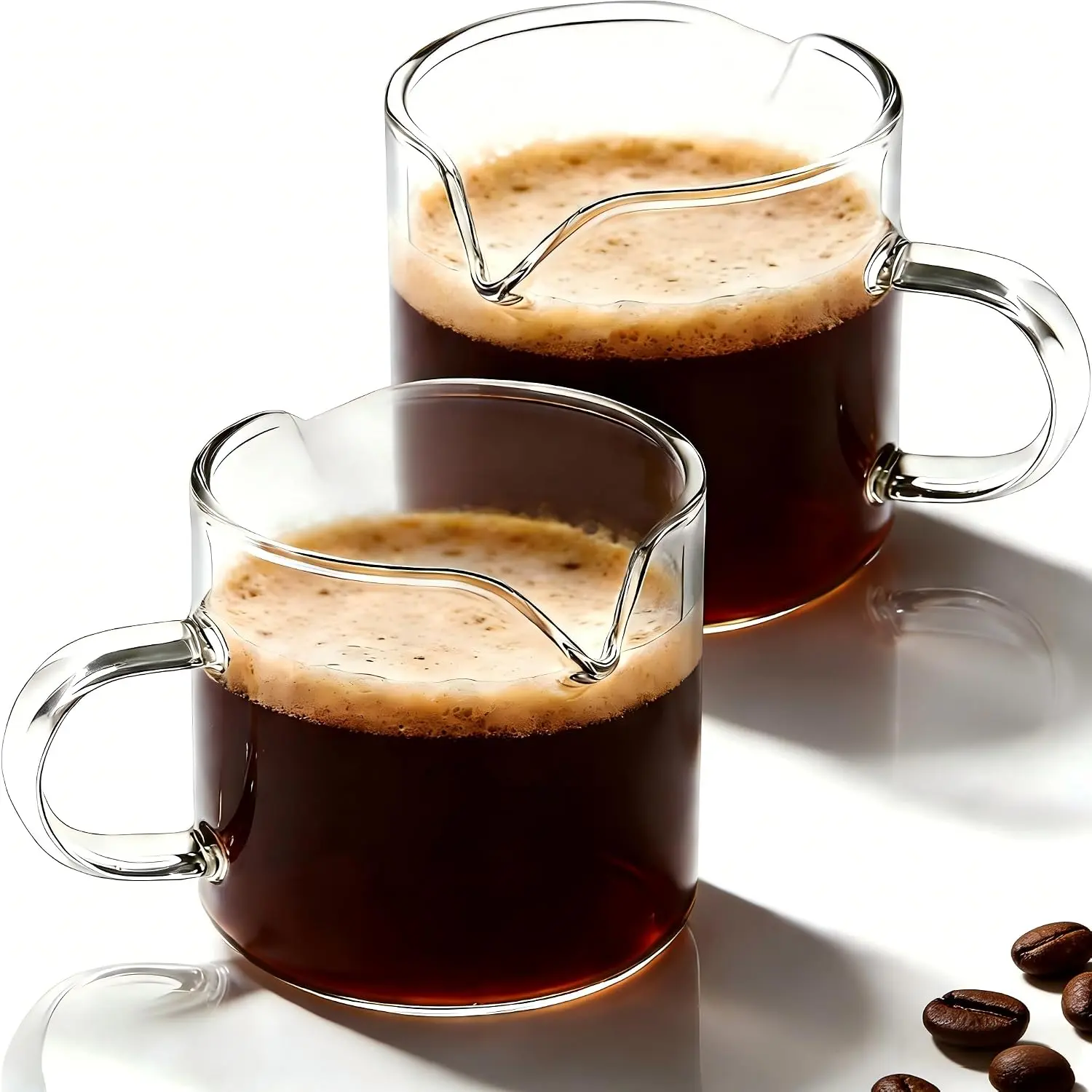 Espresso Cups | 2-Pack 4 oz High-Transparency Glass Doubleshot