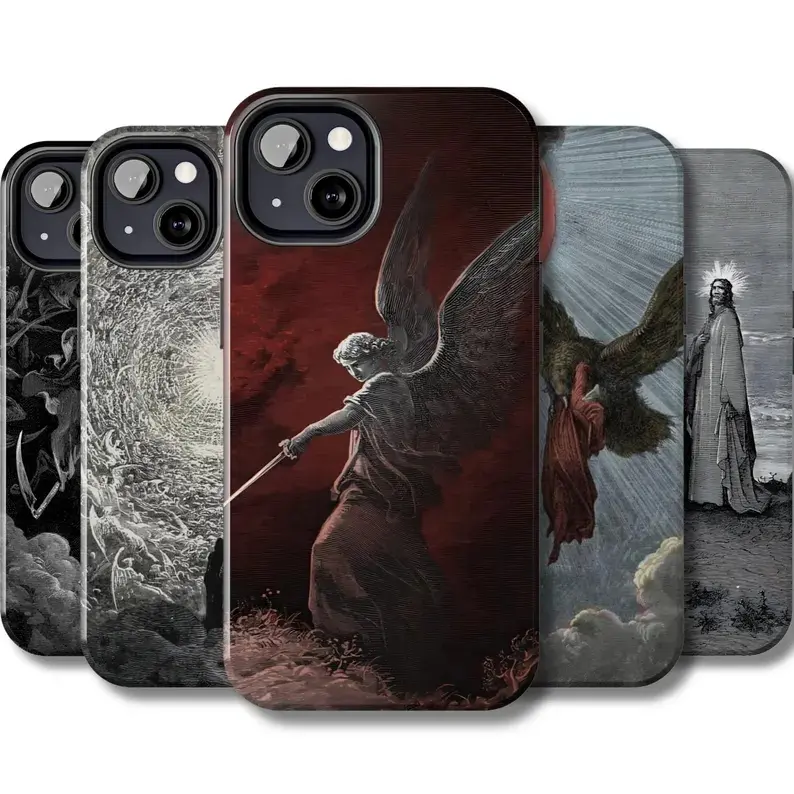 Glossy Victorian Revival Style Artistic Vintage Painting Phone Case for iPhone 17 Pro Max (2026), 16 Air, 15-11 Pro Max Plus & Samsung Galaxy S26, S25, S24 Ultra, FE