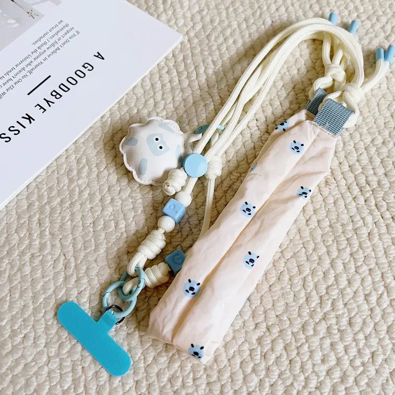 Cute Bear-Print Long Lanyard with Detachable Mini Coin Purse Set—Crossbody Phone Lanyard and Small Storage Pouch