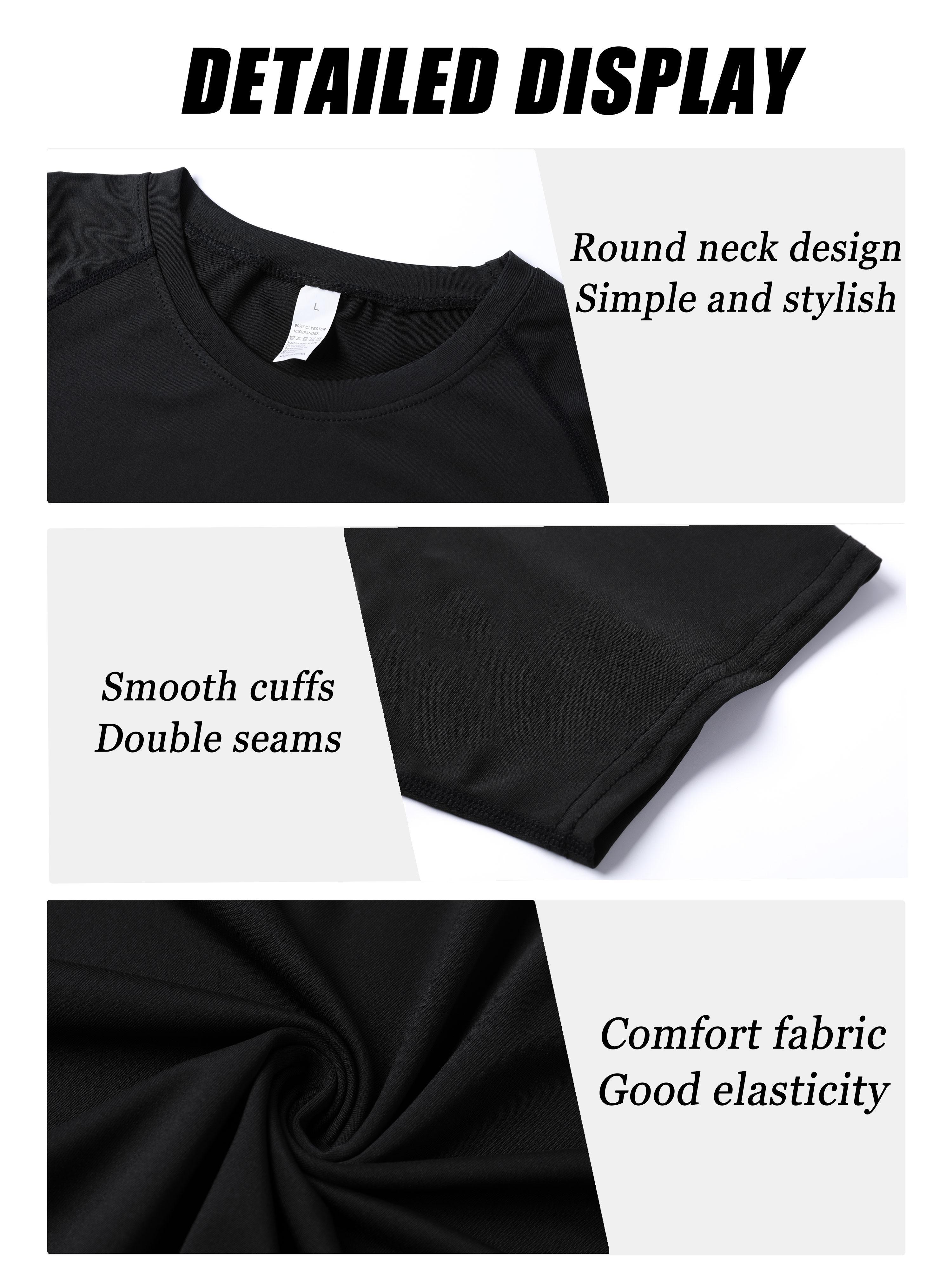 New cross-print men's compression T-shirt, men's sports tight-fitting T-shirt, men's gym running black quick-dry T-shirt for fitness and sports, breathable, high elasticity, quick-dry