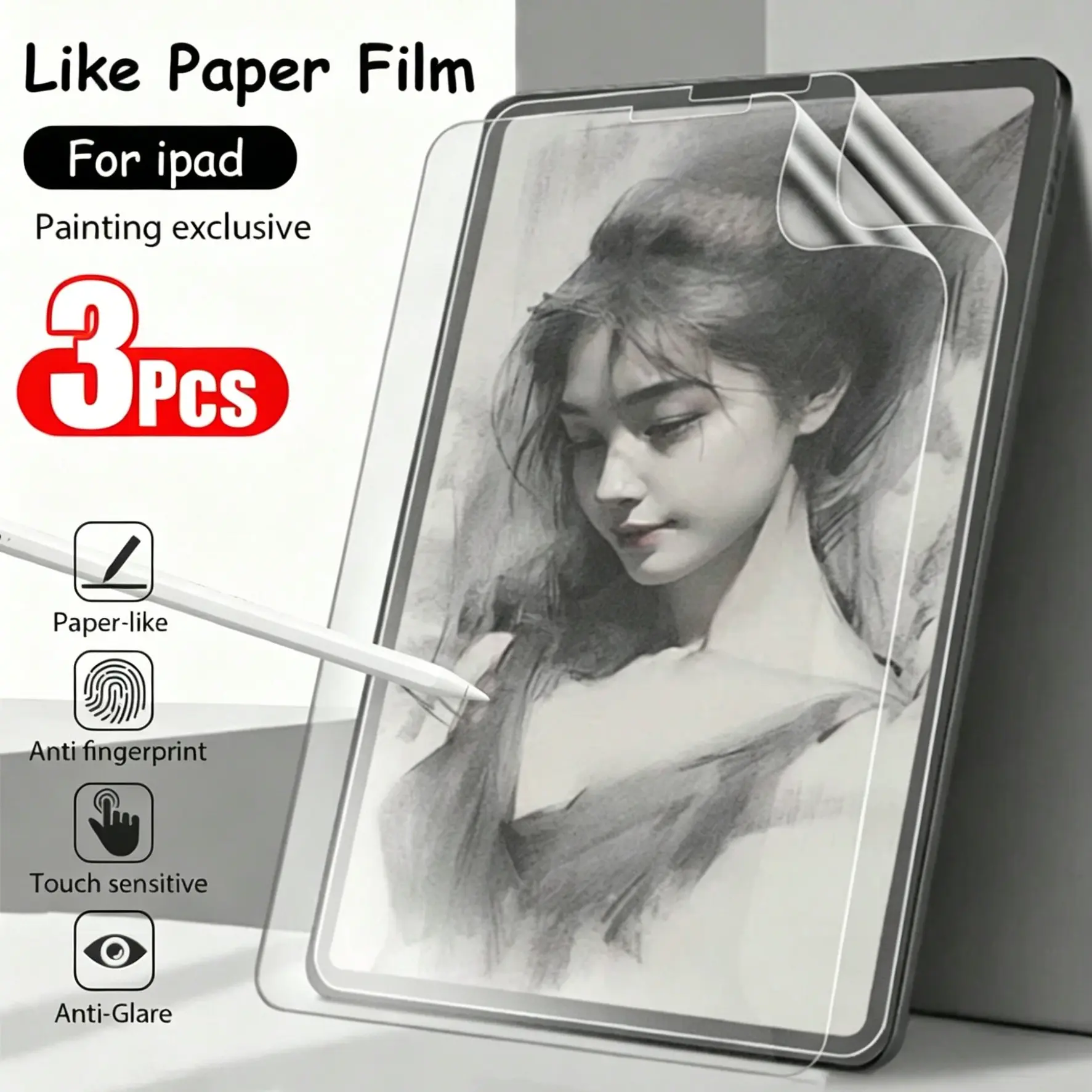 3-Pack Matte Film Screen Protectors for iPad 11th Gen, 10th Gen, Pro, Mini 7, Air 13, Pro 11, Like Paper Writing Membrane