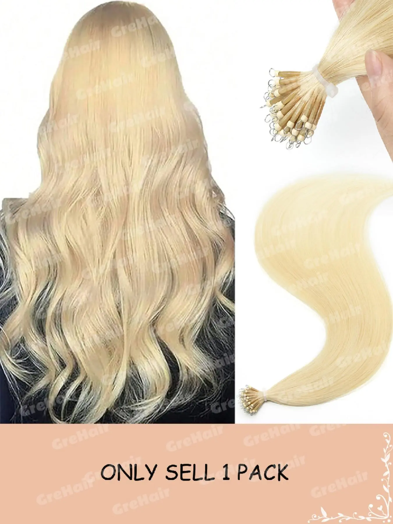 Nanoknob Real Human Hair Extensions, Single Pack 30g Contains 50 Bundles, Multiple Lengths and Colors Available, Mrs-0912a-S Batch Number