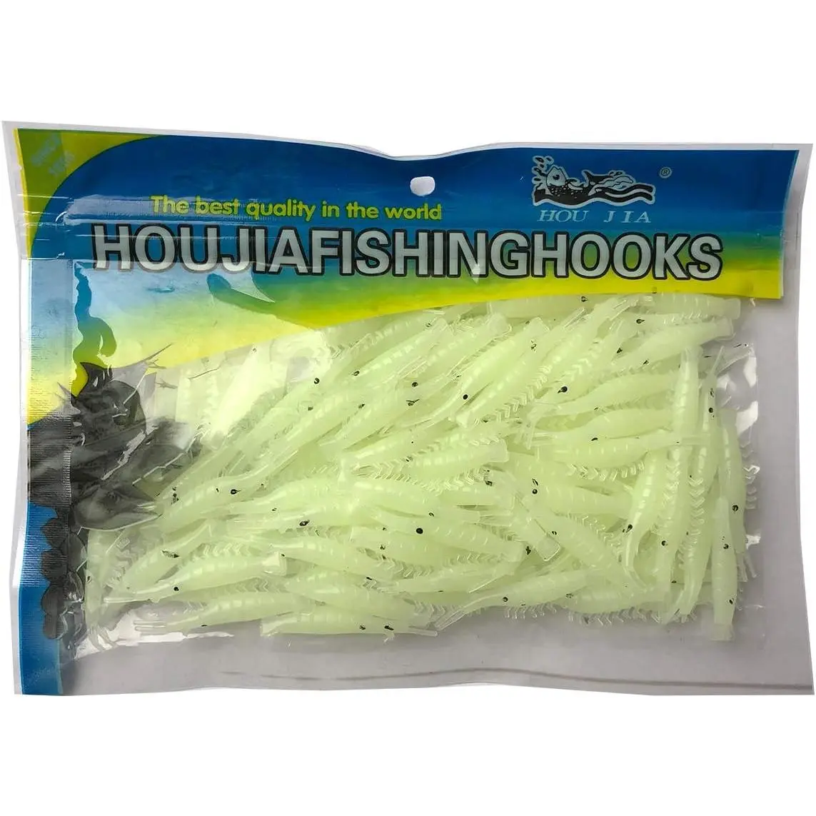 4.8cm 50 count/lot Luminous Green Trout Bass Crappie Scented  Fishing  Soft Lure Worms Glow Shrimps
