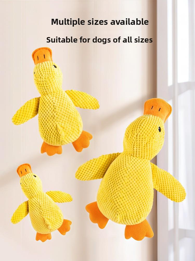 Plush Yellow Duck Dog Toy for Small & Medium Dogs, Squeaky & Durable Chew Toy for Teething, Boredom Relief & Self-Play Little Yellow Duck Dog Toy - Squeaky Plush for Small/Medium Dogs