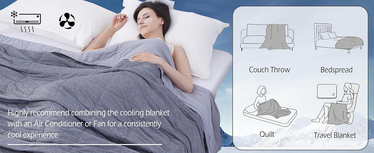 Cooling Coverlet Blanket Set for Hot Sleepers,-Soft Lightweight Microfiber,Cool Breathable Summer Bedding,Reversible Bedspread for Couch/Travel for Night Sweats Relief(Grey,Queen)