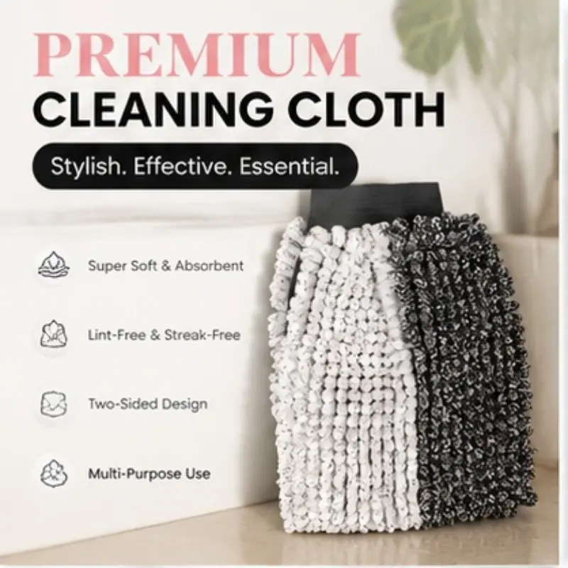 Dual Side Cleaning Cloth, Super Absorbent, Streak Free, Lint Free, Reusable, Multi Purpose, for Home, Kitchen, Bathroom, Car