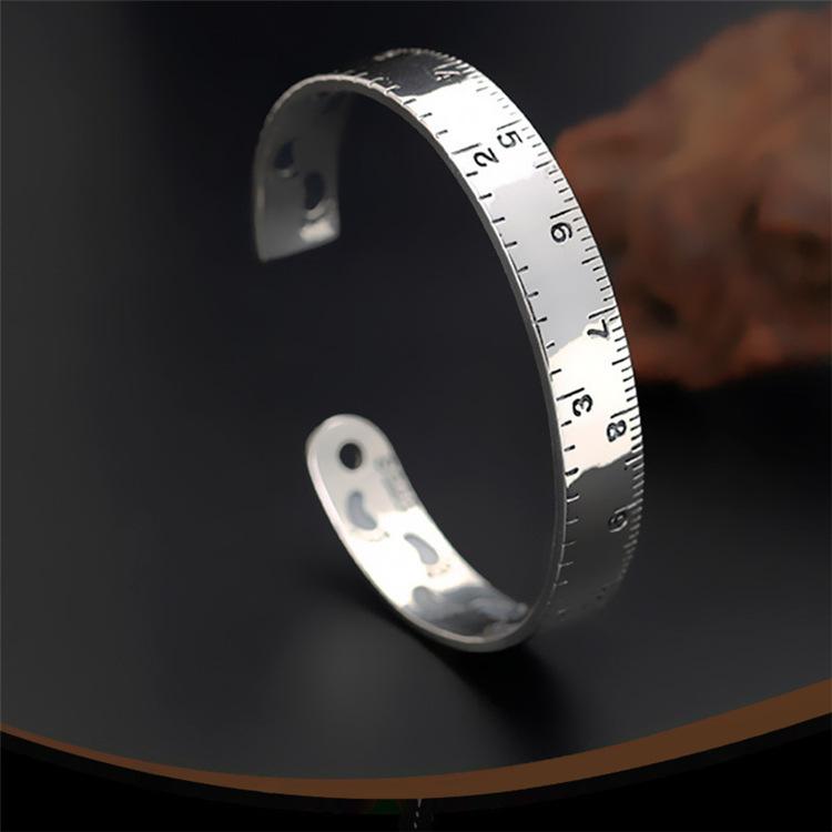 Unique Footprint Measurement Ruler Bracelet Vintage Roman Numeral Cuff Adjustable Boho Chic Jewelry Gift for Her Fashion Accessory