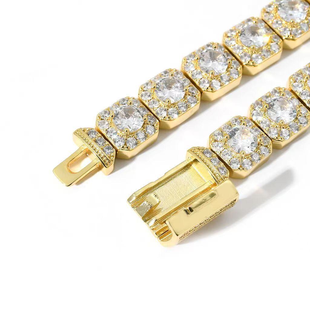 Full Diamond Zircon Ultra-glitter Rock Candy Bracelet Hip-hop Niche Nightclub