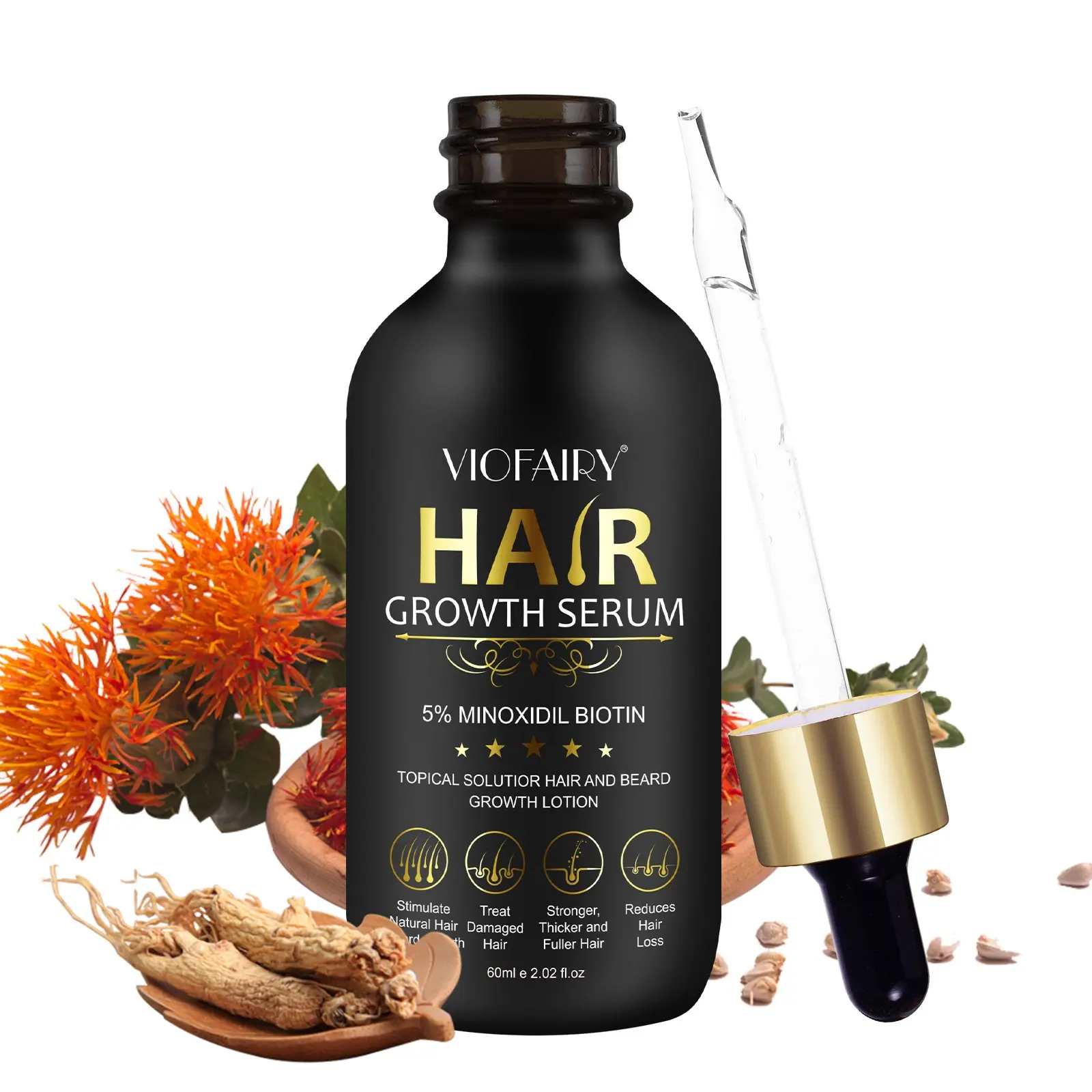 Viofairy Minoxidil Hair Growth Essence 60ML, Strengthen Hair, Moisturize Hair, Effective Scalp Care for Thin Hair, Promote Healthy Hair